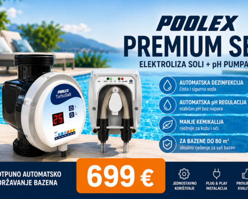 Poolex Premium Set – Elektroliza soli + pH pumpa 80 m³