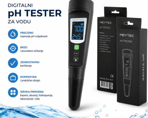 MEYTEC digitalni pH tester za mjerenje pH vrijednosti vode
